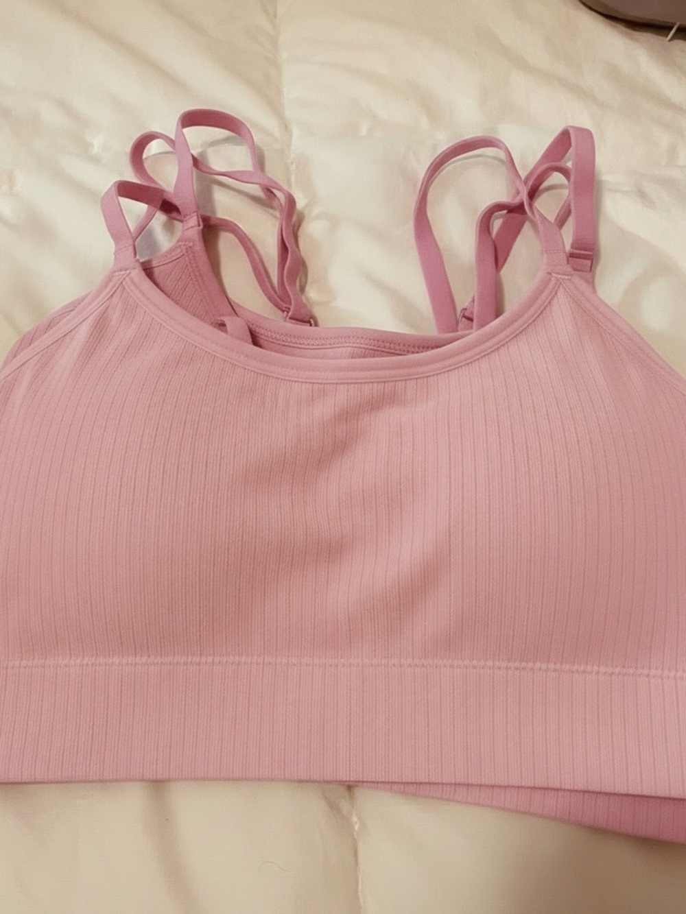 4 for $30.00 Auden Light Pink Ribbed Sports Bralette - Picture 6 of 7